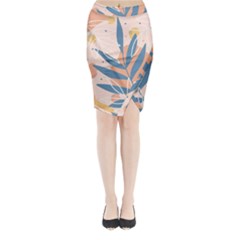 Summer Pattern Tropical Design Nature Green Plant Midi Wrap Pencil Skirt