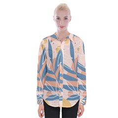 Summer Pattern Tropical Design Nature Green Plant Womens Long Sleeve Shirt