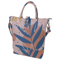 Summer Pattern Tropical Design Nature Green Plant Buckle Top Tote Bag