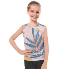 Summer Pattern Tropical Design Nature Green Plant Kids  Mesh Tank Top