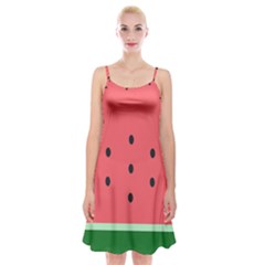 Watermelon Melon Fruit Healthy Food Meal Breakfast Lunch Juice Lemonade Summer Spaghetti Strap Velvet Dress