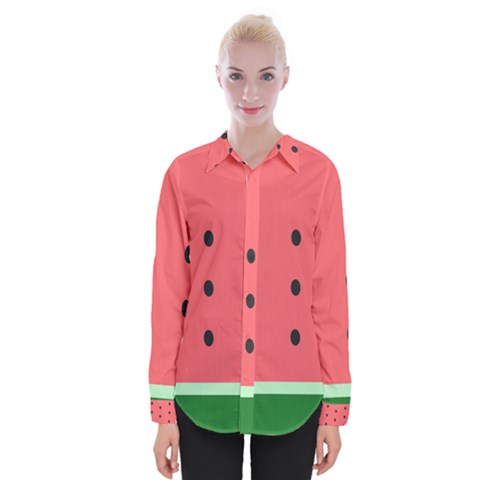 Watermelon Melon Fruit Healthy Food Meal Breakfast Lunch Juice Lemonade Summer Womens Long Sleeve Shirt by Maspions