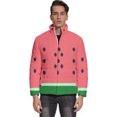 Watermelon Melon Fruit Healthy Food Meal Breakfast Lunch Juice Lemonade Summer Men s Puffer Bubble Jacket Coat