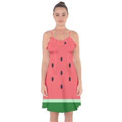 Watermelon Melon Fruit Healthy Food Meal Breakfast Lunch Juice Lemonade Summer Ruffle Detail Chiffon Dress