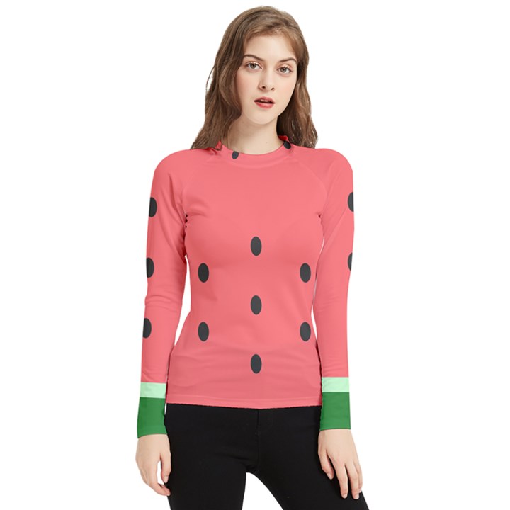 Watermelon Melon Fruit Healthy Food Meal Breakfast Lunch Juice Lemonade Summer Women s Long Sleeve Rash Guard