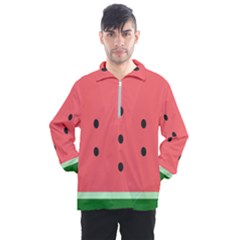 Watermelon Melon Fruit Healthy Food Meal Breakfast Lunch Juice Lemonade Summer Men s Half Zip Pullover