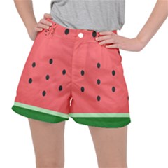 Watermelon Melon Fruit Healthy Food Meal Breakfast Lunch Juice Lemonade Summer Women s Ripstop Shorts by Maspions