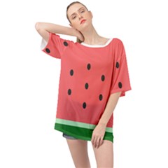 Watermelon Melon Fruit Healthy Food Meal Breakfast Lunch Juice Lemonade Summer Oversized Chiffon Top