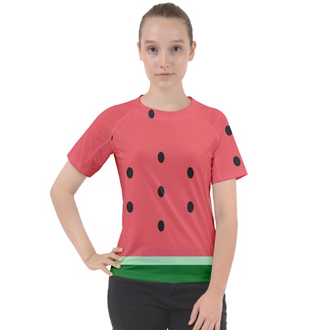 Watermelon Melon Fruit Healthy Food Meal Breakfast Lunch Juice Lemonade Summer Women s Sport Raglan T-shirt by Maspions