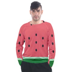 Watermelon Melon Fruit Healthy Food Meal Breakfast Lunch Juice Lemonade Summer Men s Long Sleeve Raglan T-shirt