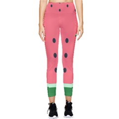 Watermelon Melon Fruit Healthy Food Meal Breakfast Lunch Juice Lemonade Summer Pocket Leggings  by Maspions