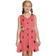 Watermelon Melon Fruit Healthy Food Meal Breakfast Lunch Juice Lemonade Summer Kids  Sleeveless Tiered Mini Dress