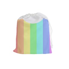 Rainbow Cloud Background Pastel Template Multi Coloured Abstract Drawstring Pouch (large)