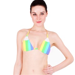 Rainbow Cloud Background Pastel Template Multi Coloured Abstract Classic Bikini Top