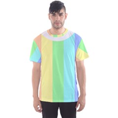 Rainbow Cloud Background Pastel Template Multi Coloured Abstract Men s Sport Mesh T-shirt