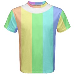 Rainbow Cloud Background Pastel Template Multi Coloured Abstract Men s Cotton T-shirt