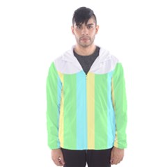 Rainbow Cloud Background Pastel Template Multi Coloured Abstract Men s Hooded Windbreaker