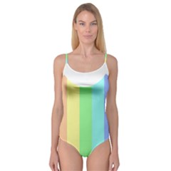 Rainbow Cloud Background Pastel Template Multi Coloured Abstract Camisole Leotard 