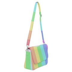 Rainbow Cloud Background Pastel Template Multi Coloured Abstract Shoulder Bag With Back Zipper