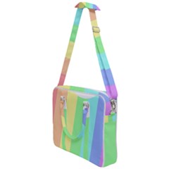 Rainbow Cloud Background Pastel Template Multi Coloured Abstract Cross Body Office Bag by Maspions