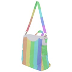 Rainbow Cloud Background Pastel Template Multi Coloured Abstract Crossbody Backpack