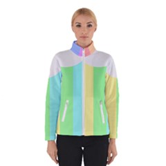 Rainbow Cloud Background Pastel Template Multi Coloured Abstract Women s Bomber Jacket