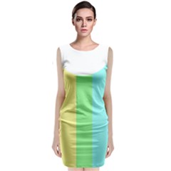 Rainbow Cloud Background Pastel Template Multi Coloured Abstract Classic Sleeveless Midi Dress