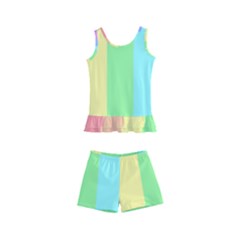 Rainbow Cloud Background Pastel Template Multi Coloured Abstract Kids  Boyleg Swimsuit by Maspions