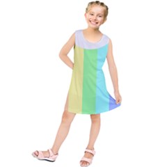 Rainbow Cloud Background Pastel Template Multi Coloured Abstract Kids  Tunic Dress