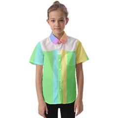 Rainbow Cloud Background Pastel Template Multi Coloured Abstract Kids  Short Sleeve Shirt