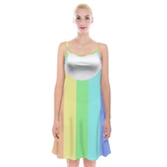 Rainbow Cloud Background Pastel Template Multi Coloured Abstract Spaghetti Strap Velvet Dress