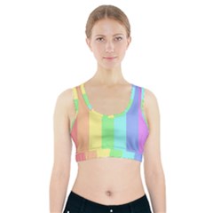 Rainbow Cloud Background Pastel Template Multi Coloured Abstract Sports Bra With Pocket