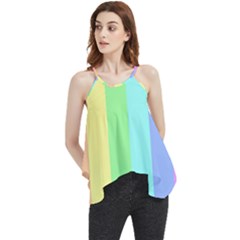 Rainbow Cloud Background Pastel Template Multi Coloured Abstract Flowy Camisole Tank Top by Maspions