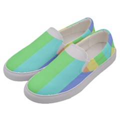 Rainbow Cloud Background Pastel Template Multi Coloured Abstract Men s Canvas Slip Ons by Maspions