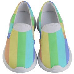 Rainbow Cloud Background Pastel Template Multi Coloured Abstract Kids Lightweight Slip Ons by Maspions