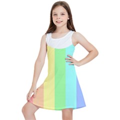 Rainbow Cloud Background Pastel Template Multi Coloured Abstract Kids  Lightweight Sleeveless Dress