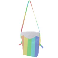 Rainbow Cloud Background Pastel Template Multi Coloured Abstract Folding Shoulder Bag