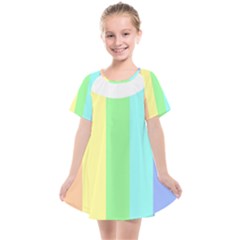 Rainbow Cloud Background Pastel Template Multi Coloured Abstract Kids  Smock Dress