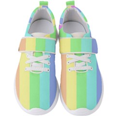 Rainbow Cloud Background Pastel Template Multi Coloured Abstract Men s Velcro Strap Shoes