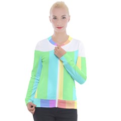 Rainbow Cloud Background Pastel Template Multi Coloured Abstract Casual Zip Up Jacket