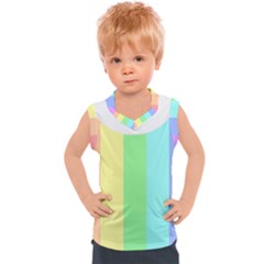 Rainbow Cloud Background Pastel Template Multi Coloured Abstract Kids  Sport Tank Top