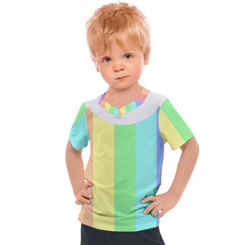 Rainbow Cloud Background Pastel Template Multi Coloured Abstract Kids  Sports T-shirt by Maspions