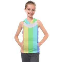 Rainbow Cloud Background Pastel Template Multi Coloured Abstract Kids  Sleeveless Hoodie by Maspions