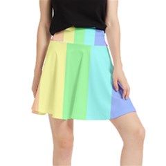 Rainbow Cloud Background Pastel Template Multi Coloured Abstract Waistband Skirt by Maspions