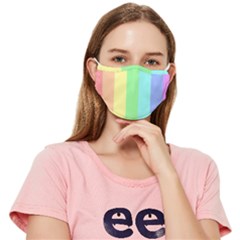 Rainbow Cloud Background Pastel Template Multi Coloured Abstract Fitted Cloth Face Mask (adult)