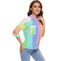 Rainbow Cloud Background Pastel Template Multi Coloured Abstract Women s Quarter Sleeve Pocket Shirt View2