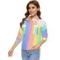 Rainbow Cloud Background Pastel Template Multi Coloured Abstract Women s Quarter Sleeve Pocket Shirt View3