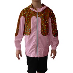 Ice Cream Dessert Food Cake Chocolate Sprinkles Sweet Colorful Drip Sauce Cute Kids  Hooded Windbreaker by Maspions