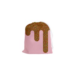 Ice Cream Dessert Food Cake Chocolate Sprinkles Sweet Colorful Drip Sauce Cute Drawstring Pouch (xs) by Maspions