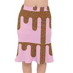 Ice Cream Dessert Food Cake Chocolate Sprinkles Sweet Colorful Drip Sauce Cute Short Mermaid Skirt by Maspions